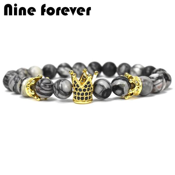 charm bracelets nine forever natural stone beads bracelet men jewelry king crown for women erkek bileklik pulseira masculina, Golden;silver
charm bracelets nine forever natural stone beads bracelet men jewelry king crown for women erkek bileklik pulseira masculina, Golden;silver