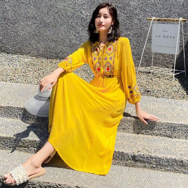 casual dresses boho floral embroidery ethnic dress women 2021 tassel lace up v-neck long sleeve maxi party vacation beach vestidos, Black;gray
casual dresses boho floral embroidery ethnic dress women 2021 tassel lace up v-neck long sleeve maxi party vacation beach vestidos, Black;gray