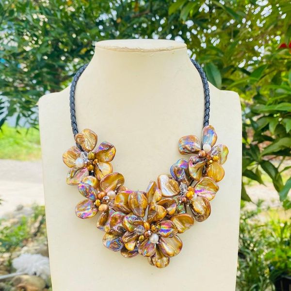 chokers 2021 arrival brown mother of pearl freshwater shell flower necklace, Golden;silver
chokers 2021 arrival brown mother of pearl freshwater shell flower necklace, Golden;silver