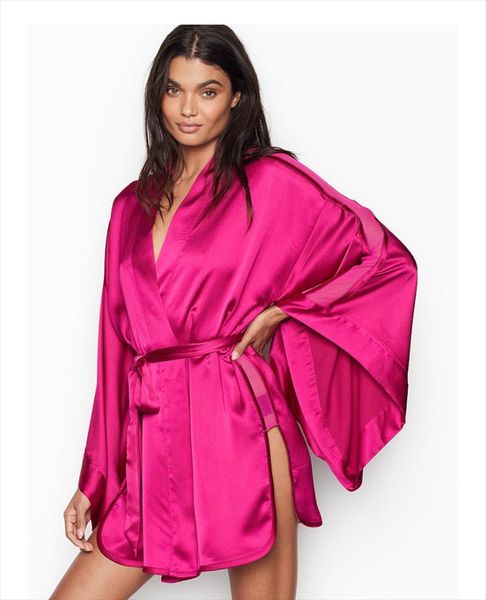 satin robe intimate lingerie women sleepwear silky bridal wedding casual kimono bathrobe gown nightgown nightwear, Black;red
satin robe intimate lingerie women sleepwear silky bridal wedding casual kimono bathrobe gown nightgown nightwear, Black;red