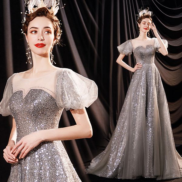 2021 spring summer sier bride wedding toast banquet host wedding dignified and atmospheric evening drs, Black;gray
2021 spring summer sier bride wedding toast banquet host wedding dignified and atmospheric evening drs, Black;gray