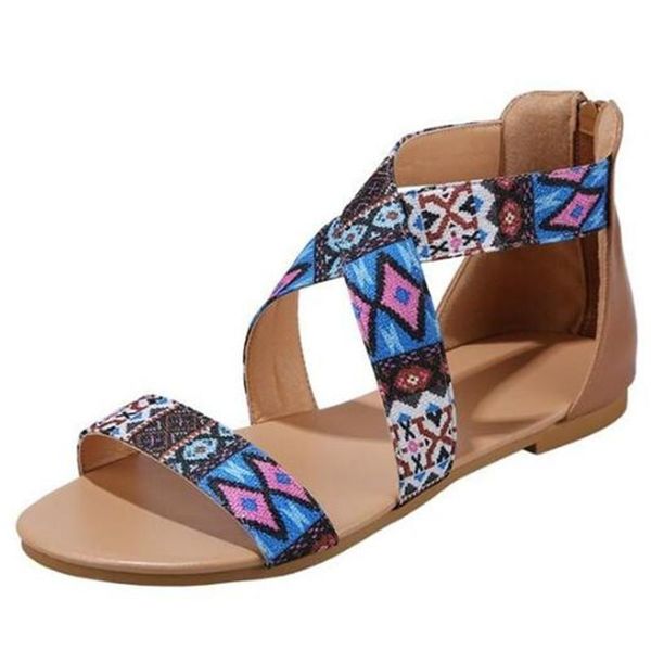 sandals large size women's summer fashion word beach shoes women casual zipper slides womens slippers platform sandal, Black