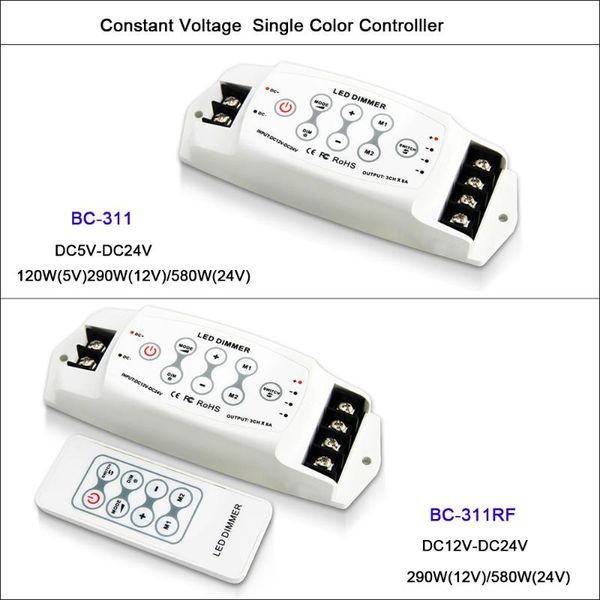 controllers dc5v 12v 24v single color led strip dimmer 8a*3ch rf wireless remote bc-311rf/bc-311 lamp tape controller
controllers dc5v 12v 24v single color led strip dimmer 8a*3ch rf wireless remote bc-311rf/bc-311 lamp tape controller