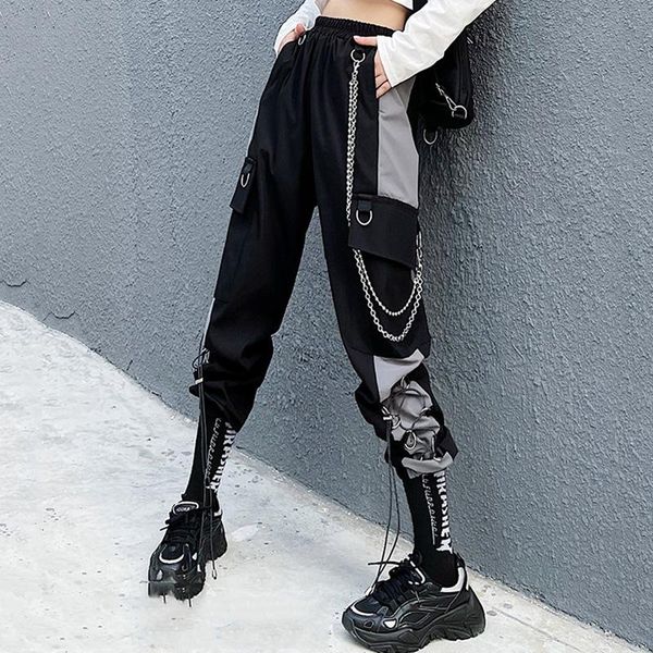 women's pants & capris streetwear hiphop cargo autumn women high waist chain ribbon big pocket large size harajuku, Black;white
women's pants & capris streetwear hiphop cargo autumn women high waist chain ribbon big pocket large size harajuku, Black;white