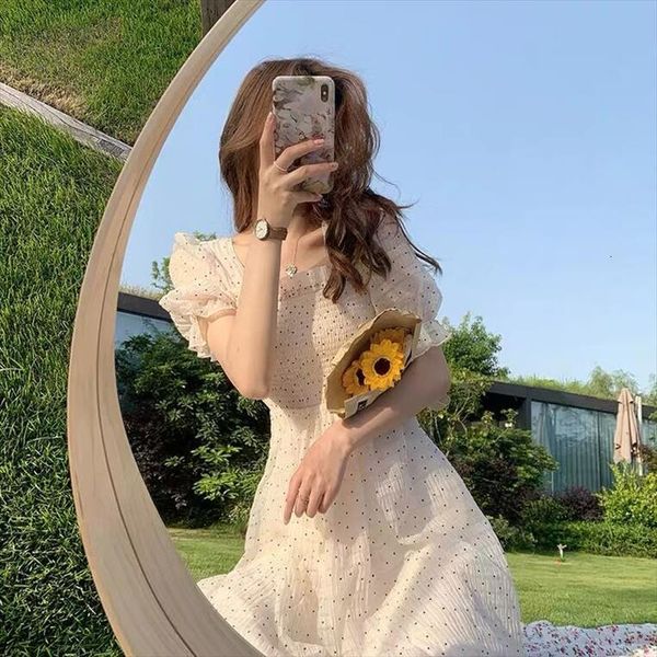 floral sweet lace short sleeve women dress chiffon elegant korean style square collar party for female dot summer, Black;gray 
floral sweet lace short sleeve women dress chiffon elegant korean style square collar party for female dot summer, Black;gray