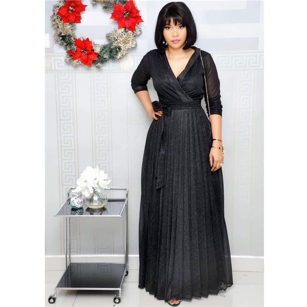 ethnic clothing african dresses for women glitter long sleeve v neck pleated maxi dress evening party prom ball gown shinny clothes, Red
ethnic clothing african dresses for women glitter long sleeve v neck pleated maxi dress evening party prom ball gown shinny clothes, Red
