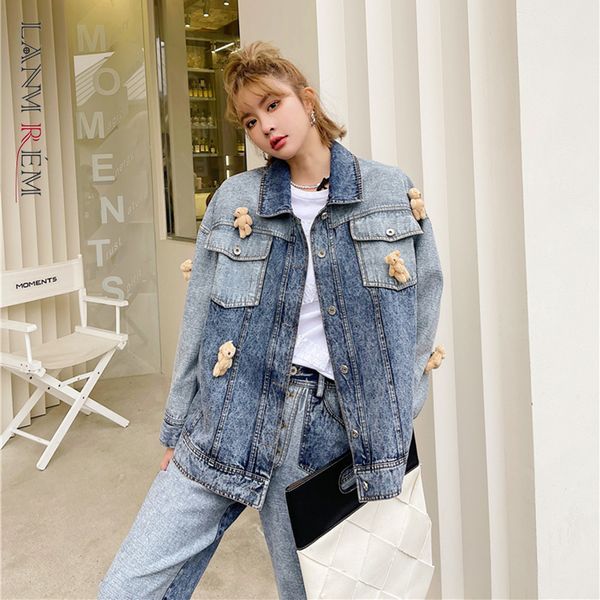 loose blue bear big size vintage denim jacket lapel long sleeve women coat fashion tide spring autumn 2f0166 210507, Black;brown
loose blue bear big size vintage denim jacket lapel long sleeve women coat fashion tide spring autumn 2f0166 210507, Black;brown