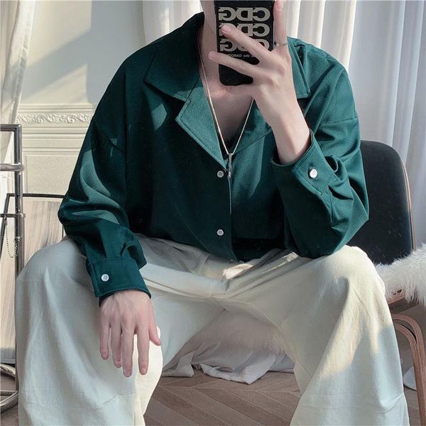 men's casual shirts 2021 korean dress shirt fashion solid color men streetwear spring loose long-sleeved mens social -xl, White;black
men's casual shirts 2021 korean dress shirt fashion solid color men streetwear spring loose long-sleeved mens social -xl, White;black