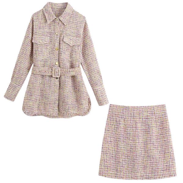 women 2 pieces set colourful print sashes long sleeve turn-down collar coat skirt suit female fashion clothes 210517, White
women 2 pieces set colourful print sashes long sleeve turn-down collar coat skirt suit female fashion clothes 210517, White