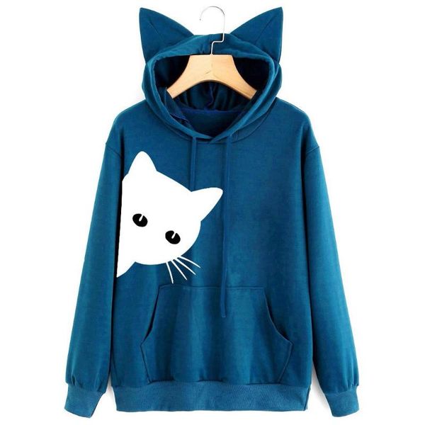 women's hoodies & sweatshirts womens cat print ears long sleeve oversized hoodie sweatshirt hooded harajuku pullover casual korean wo, Black
women's hoodies & sweatshirts womens cat print ears long sleeve oversized hoodie sweatshirt hooded harajuku pullover casual korean wo, Black