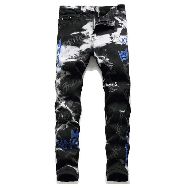 men's jeans for men printing embroidered pants homme slim denim trousers biker male straight casual designer comfortable, Blue
men's jeans for men printing embroidered pants homme slim denim trousers biker male straight casual designer comfortable, Blue
