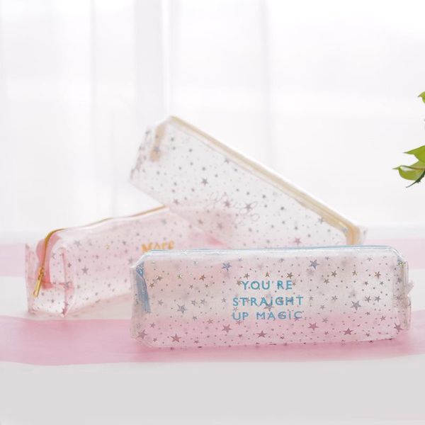 glittering stars transparent pvc large capacity pencil bag cute pouch stationery storage organizer case school supply bags
glittering stars transparent pvc large capacity pencil bag cute pouch stationery storage organizer case school supply bags