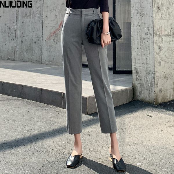 high waist ankle-length pants women's trousers office ladies female solid casual straight bottoms pantalon 210514, Black;white
high waist ankle-length pants women's trousers office ladies female solid casual straight bottoms pantalon 210514, Black;white