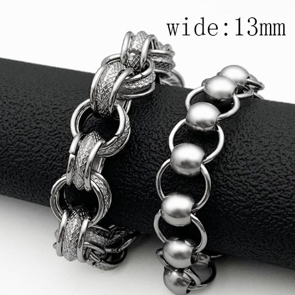 link, chain domineering bracelets for mens stainless steel big bracelet on hand hip hop punk homme fashion jewelry wholesale, Black
link, chain domineering bracelets for mens stainless steel big bracelet on hand hip hop punk homme fashion jewelry wholesale, Black