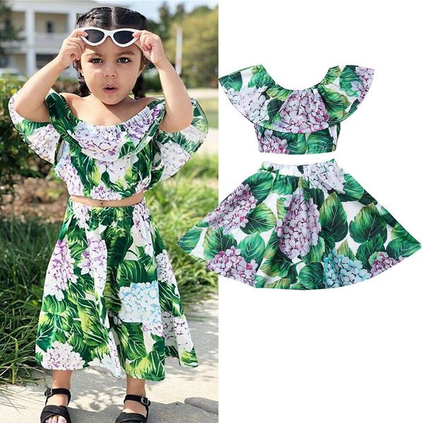 summer toddler kids baby girls clothes sets off shoulder floral ruffle skirts outfits 1-6y clothes set, White
summer toddler kids baby girls clothes sets off shoulder floral ruffle skirts outfits 1-6y clothes set, White