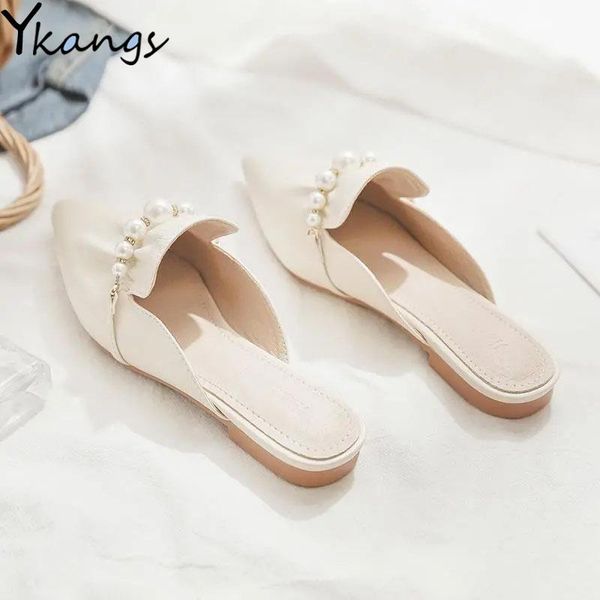 women slippers baotou pu leather korean style fashion all-match home half ladies outdoor leisure pointed flat mules, Black
women slippers baotou pu leather korean style fashion all-match home half ladies outdoor leisure pointed flat mules, Black