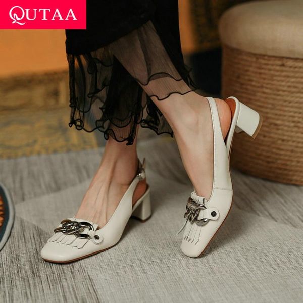 sandals qutaa 2021 tassel square toe metal decoration women shoes back strap buckle genuine leather heel female size34-39, Black
sandals qutaa 2021 tassel square toe metal decoration women shoes back strap buckle genuine leather heel female size34-39, Black