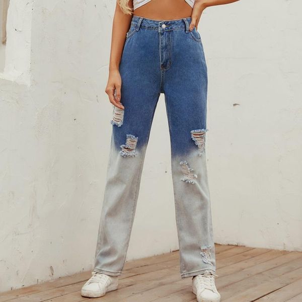 women's jeans blue white contrast color ripped hole woman denim pants trouser women high waist straight loose boyfriend summer
women's jeans blue white contrast color ripped hole woman denim pants trouser women high waist straight loose boyfriend summer
