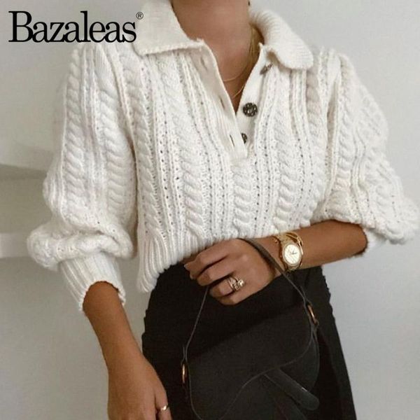 women's sweaters bazaleas vintage turn down collar buttons pullover autumn hollow out pull femme chic white women sweater casual knitte, White;black 
women's sweaters bazaleas vintage turn down collar buttons pullover autumn hollow out pull femme chic white women sweater casual knitte, White;black