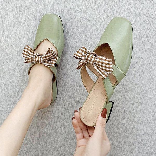slippers women's baotou bow summer mid-to-low square heel soft woman heels shoes, Black
slippers women's baotou bow summer mid-to-low square heel soft woman heels shoes, Black
