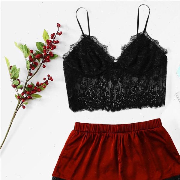 set nightwear women sleepwear plus size sling lingerie lace underwear nuisette 2a06, Black;red
set nightwear women sleepwear plus size sling lingerie lace underwear nuisette 2a06, Black;red
