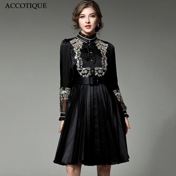 casual dresses women's spring fashion hollow out embroidery pleated dress lady black patchwork slim with belt, Black;gray
casual dresses women's spring fashion hollow out embroidery pleated dress lady black patchwork slim with belt, Black;gray