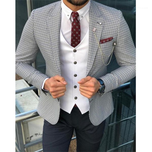 men's suits & blazers houndstooth tweed blue 3 pieces custom made wedding lapel fashion formal business man coat+pant+vest, White;black
men's suits & blazers houndstooth tweed blue 3 pieces custom made wedding lapel fashion formal business man coat+pant+vest, White;black