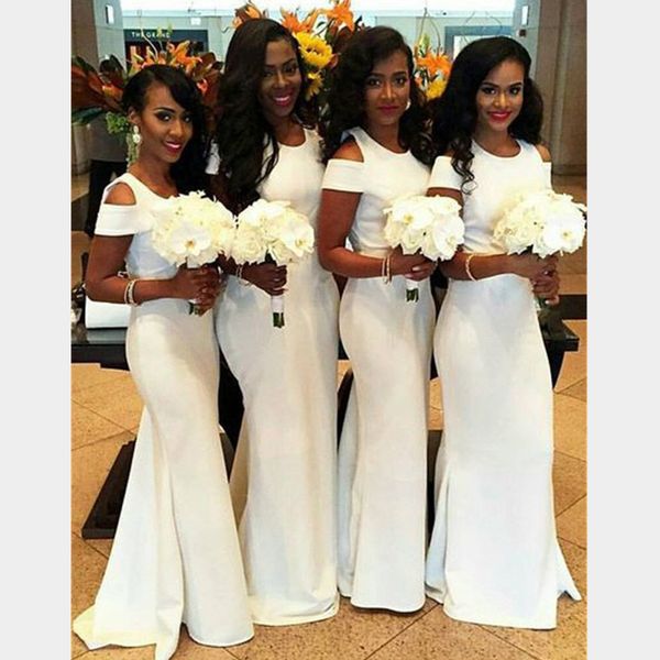 2022 white mermaid arabic bridesmaid dresses scoop neck satin floor length simple style long women party dresses for wedding, White;pink
2022 white mermaid arabic bridesmaid dresses scoop neck satin floor length simple style long women party dresses for wedding, White;pink