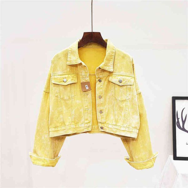jacket fashion pink yellow denim women vintage washed long sleeve short outwear loose female casual jeans jacket coat streetwear, Black;brown
jacket fashion pink yellow denim women vintage washed long sleeve short outwear loose female casual jeans jacket coat streetwear, Black;brown