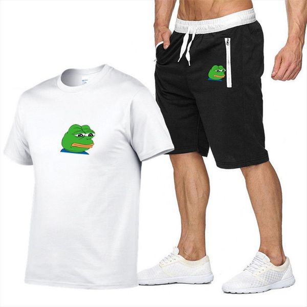 summer sad frog printed mens tracksuit sportswear sets loose short sleeved t shirt shorts casual men suit clothing, Gray
summer sad frog printed mens tracksuit sportswear sets loose short sleeved t shirt shorts casual men suit clothing, Gray