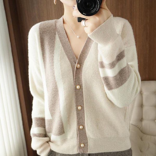 women's knits & tees lafarvie wool woman cardigan sweaters v neck fashion jaquetas oversized knit clothing long sleeve casual loose pat, White
women's knits & tees lafarvie wool woman cardigan sweaters v neck fashion jaquetas oversized knit clothing long sleeve casual loose pat, White