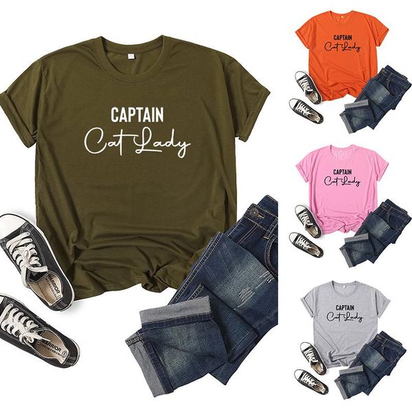 women's t-shirt captain cat lady letter print women t shirt short sleeve o neck loose tshirt ladies tee clothes camisetas mujer, White
women's t-shirt captain cat lady letter print women t shirt short sleeve o neck loose tshirt ladies tee clothes camisetas mujer, White