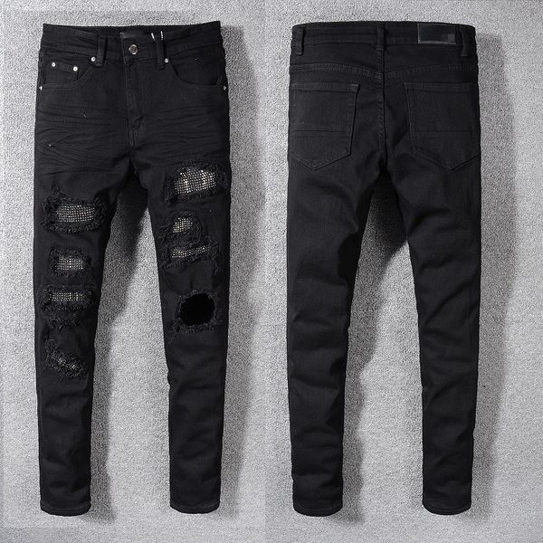 jeans for men skinny straight slim hip hop rip with hole stretch distressed patchwork motorcycle biker black jean pants size 28-40, Blue
jeans for men skinny straight slim hip hop rip with hole stretch distressed patchwork motorcycle biker black jean pants size 28-40, Blue