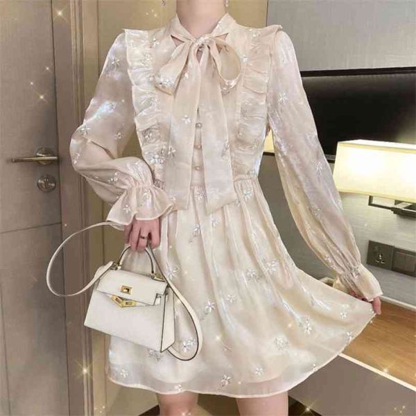 spring temperament fashion ruffles satin dress vestidos female retro elegant bow tie flare sleeve mini 210519, Black;gray
spring temperament fashion ruffles satin dress vestidos female retro elegant bow tie flare sleeve mini 210519, Black;gray