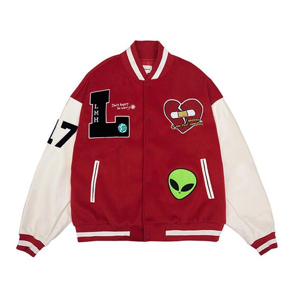 men's jackets 2021 arrival patchwork rib sleeve embroidery casual bomber jacket men baseball cotton loose bread fashion coat, Black;brown
men's jackets 2021 arrival patchwork rib sleeve embroidery casual bomber jacket men baseball cotton loose bread fashion coat, Black;brown