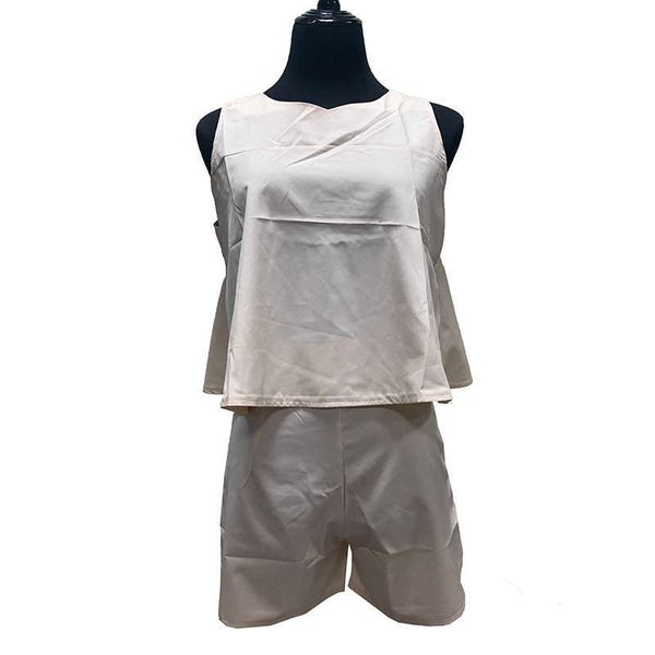perhaps u apricot solid v-neck sleeveless ruffle t-shirt zipper short pants two-piece set summer t0339 210529, White
perhaps u apricot solid v-neck sleeveless ruffle t-shirt zipper short pants two-piece set summer t0339 210529, White