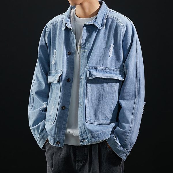 men's jackets spring jacket harajuku outerwear windbreaker baseball varsity denim coat clothing hd70, Black;brown
men's jackets spring jacket harajuku outerwear windbreaker baseball varsity denim coat clothing hd70, Black;brown