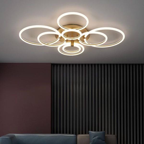 modern led chandelier for living room bedroom study gold black lighting light fixtures ac110v 220v chandeliers