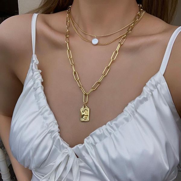 chains aensoa 2021 vintage metal geometric pendant necklace for women fashion gold color chain punk necklaces party jewelry gift, Silver
chains aensoa 2021 vintage metal geometric pendant necklace for women fashion gold color chain punk necklaces party jewelry gift, Silver