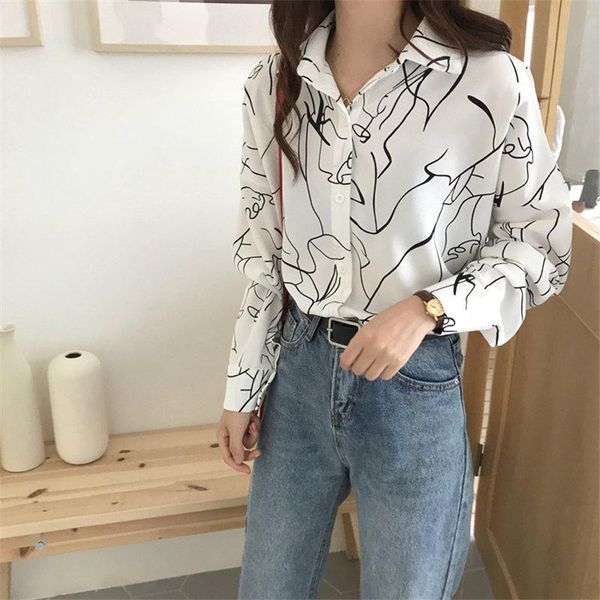 women's blouses & shirts abstract printing basic minimalist all match leisure chic fashion florals korean loose long sleeve ol drop shi, White
women's blouses & shirts abstract printing basic minimalist all match leisure chic fashion florals korean loose long sleeve ol drop shi, White
