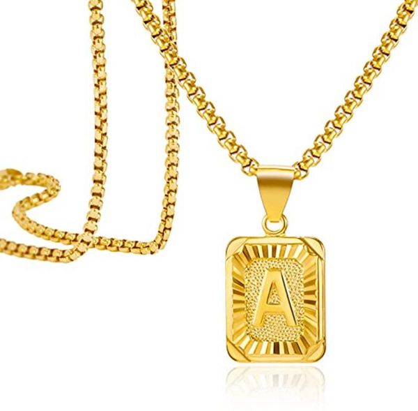 pendant necklaces personality design 26 letter simple men women gold plated square stainless steel necklace trend party jewelry, Silver
pendant necklaces personality design 26 letter simple men women gold plated square stainless steel necklace trend party jewelry, Silver