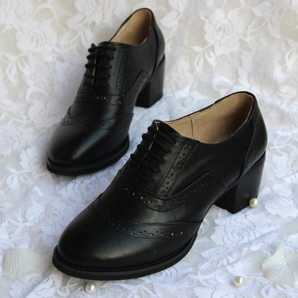 genuine leather mid-heel oxfords pumps round head lace up big yards for women's shoes casual brogue white heels women dress, Black
genuine leather mid-heel oxfords pumps round head lace up big yards for women's shoes casual brogue white heels women dress, Black