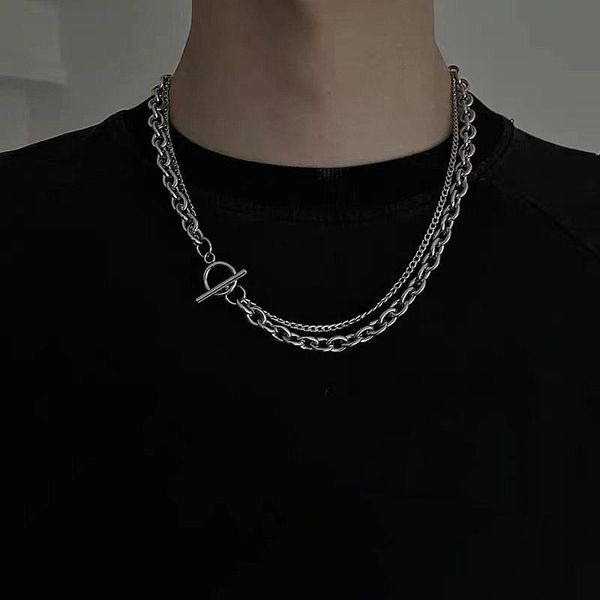 chains kpop double-layer ot buckle thick chain necklace for men hip hop punk style necklaces simple party jewelry street fashion, Silver
chains kpop double-layer ot buckle thick chain necklace for men hip hop punk style necklaces simple party jewelry street fashion, Silver