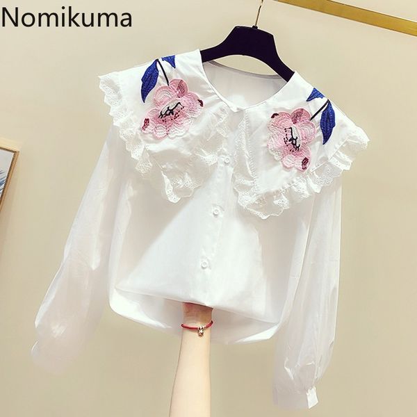 nomikuma korean sweet flowers embroidery peter pan collar blouse causal long sleeve spring new women blusas shirt 6e337 210427, White
nomikuma korean sweet flowers embroidery peter pan collar blouse causal long sleeve spring new women blusas shirt 6e337 210427, White