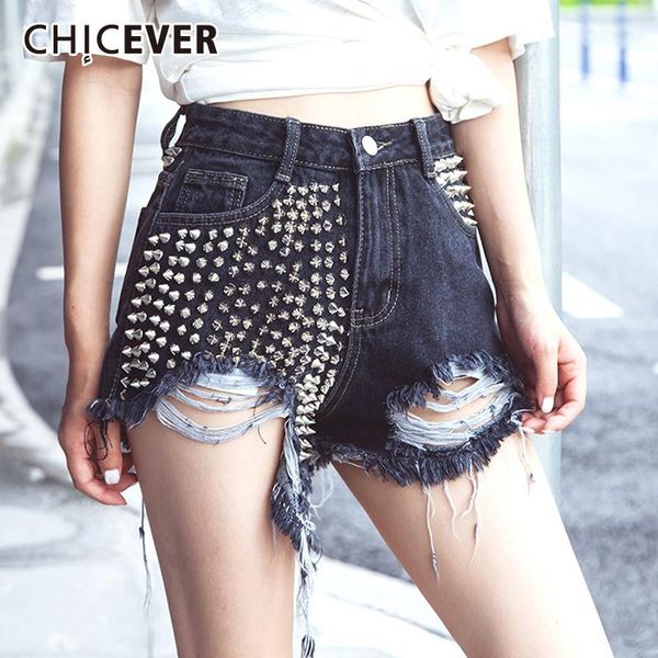 women's shorts chicever hole patchwork rivet tassel denim high waist wide leg short loose female summer fashion 2021, White;black
women's shorts chicever hole patchwork rivet tassel denim high waist wide leg short loose female summer fashion 2021, White;black