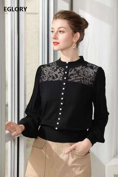 women's sweaters 2021 autumn winter fashion pullovers women hollow out lace patchwork beading front long sleeve casual black rose red b, White;black
women's sweaters 2021 autumn winter fashion pullovers women hollow out lace patchwork beading front long sleeve casual black rose red b, White;black