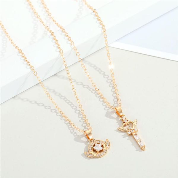 pendant necklaces 1pc zircon hollow heart star wing necklace for women chic crystal key queen's scepter chain jewelry n196, Silver
pendant necklaces 1pc zircon hollow heart star wing necklace for women chic crystal key queen's scepter chain jewelry n196, Silver