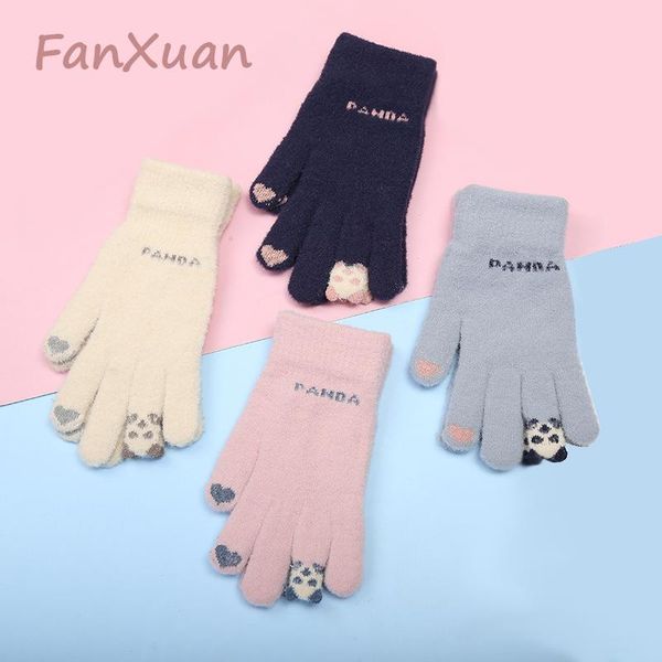 five fingers gloves women winter plush touch screen cute panda cartoon mittens for girls full finger students solid, Blue;gray
five fingers gloves women winter plush touch screen cute panda cartoon mittens for girls full finger students solid, Blue;gray