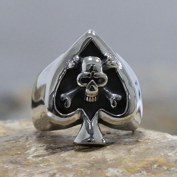 punk spades skull ring men and women high polised 316l stainless steel gothic rings male hip hop biker jewelry cluster, Golden;silver
punk spades skull ring men and women high polised 316l stainless steel gothic rings male hip hop biker jewelry cluster, Golden;silver