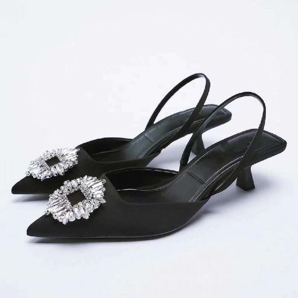 sandals women's 2021 rhinestone cat heel pointed wedding shoes high mules, Black
sandals women's 2021 rhinestone cat heel pointed wedding shoes high mules, Black
